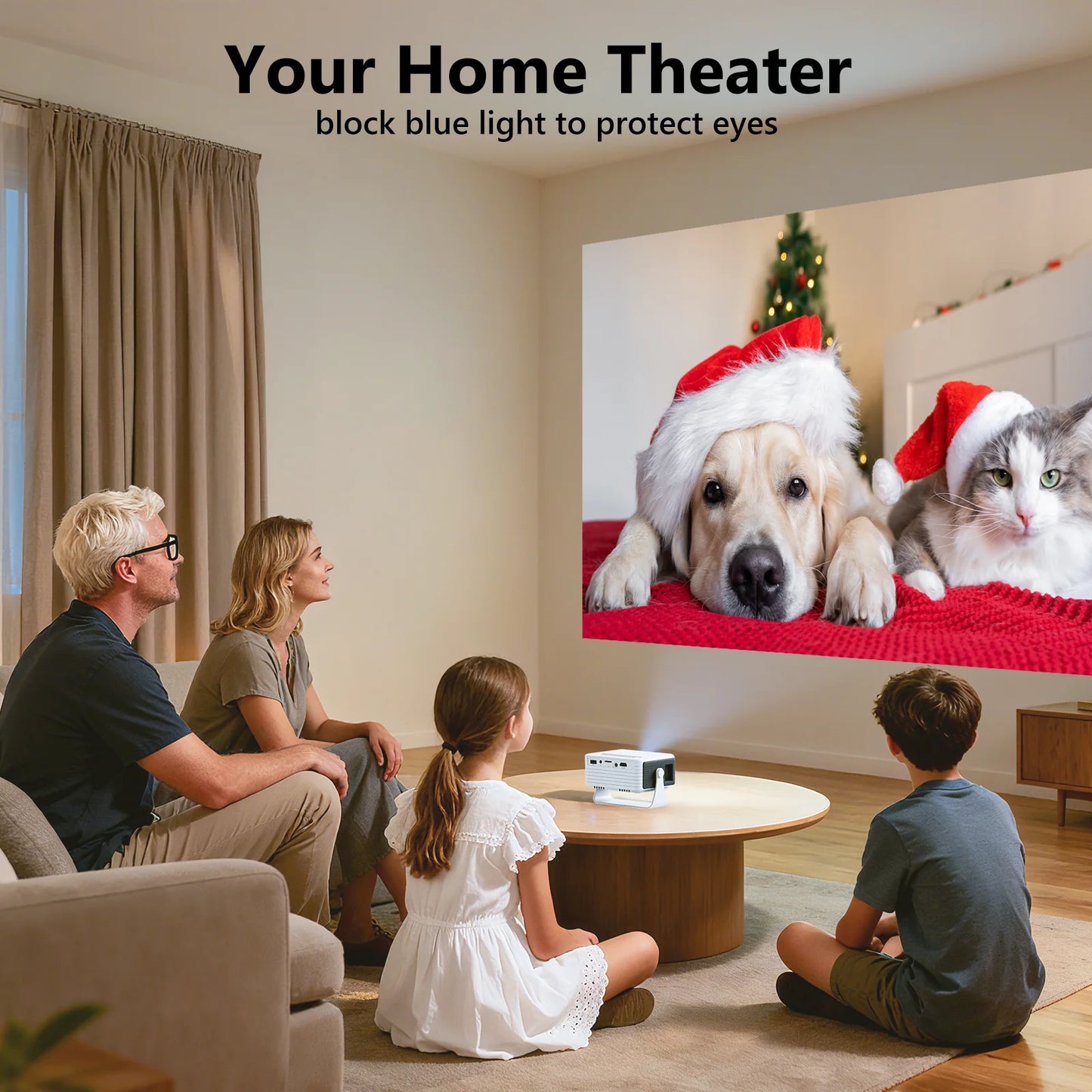 YT Mini Proyector 1080P Compatible, 4000 Lúmenes LED 3.0 Para Teatro Para Exteriores, Vida De Lámpara De 60000 Horas, Negro