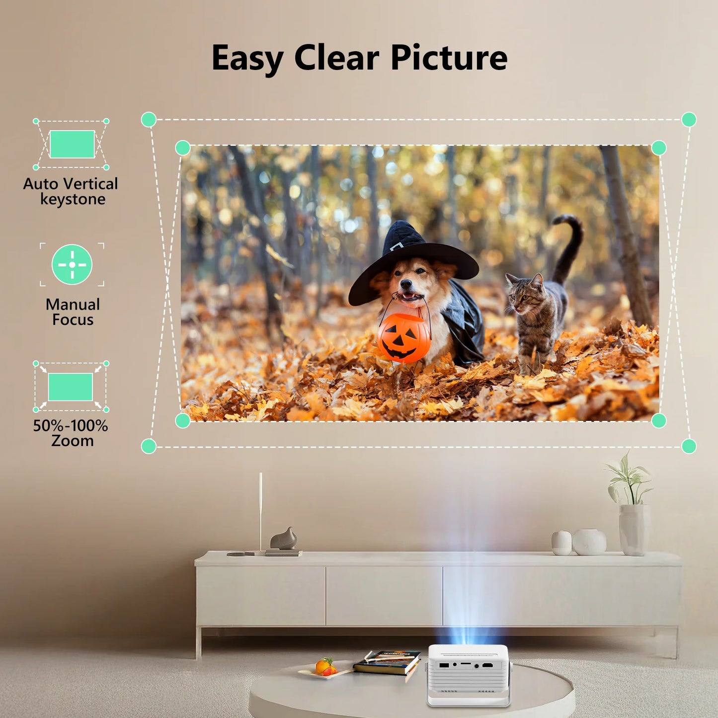 YT Mini Proyector 1080P Compatible, 4000 Lúmenes LED 3.0 Para Teatro Para Exteriores, Vida De Lámpara De 60000 Horas, Negro