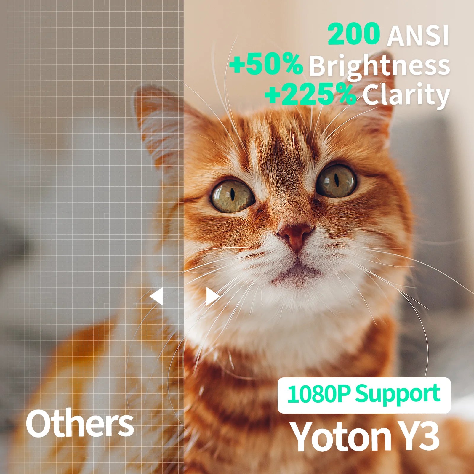 YT Mini Proyector 1080P Compatible, 4000 Lúmenes LED 3.0 Para Teatro Para Exteriores, Vida De Lámpara De 60000 Horas, Negro